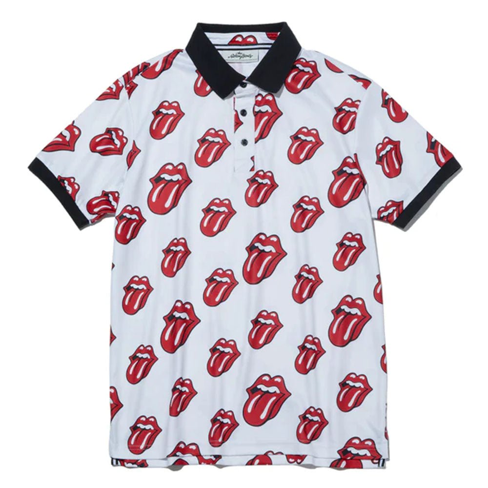 ROLLING STONES ローリングストーンズ (来日 35周年 記念 ) - Red Lick Pattern / White / ポロシャツ / メンズ - PGS